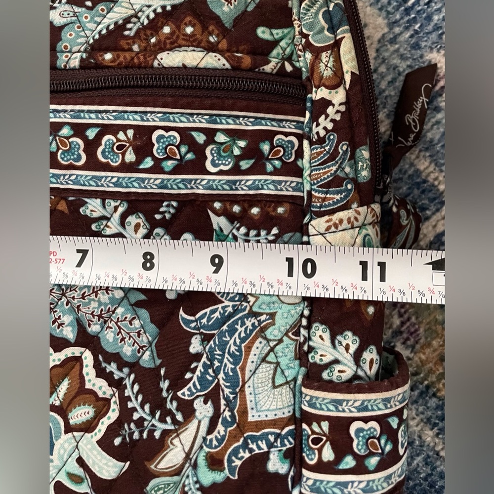 Retired Vera Bradley Quilted Backpack Java Blue P… - image 7